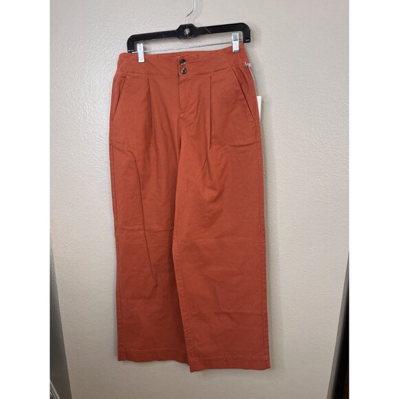 A New Day Rust-Orange Wide-Leg Womens Pants Stretch Cotton Blend NEW Size 6 - Picture 4 of 9